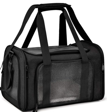 Henkelion Cat Carriers Dog Carrier Pet for Small Medium Cats Dogs Puppies up to 15 Lbs, TSA Airline Approved Soft Sided, Collapsible Travel Puppy - Black